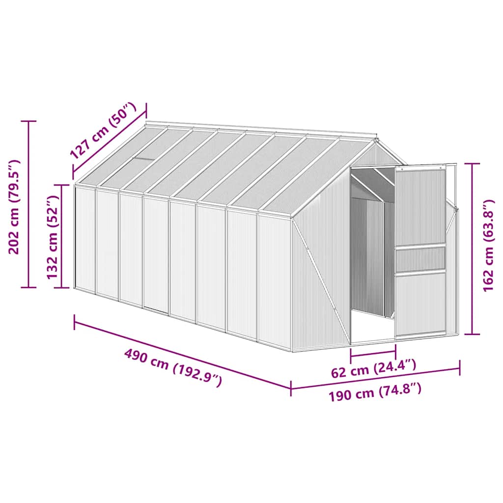 8719883814056_g_en_hd_6 vidaXL Greenhouse with Base Frame Anthracite Aluminium 9.31 m² - Image 8