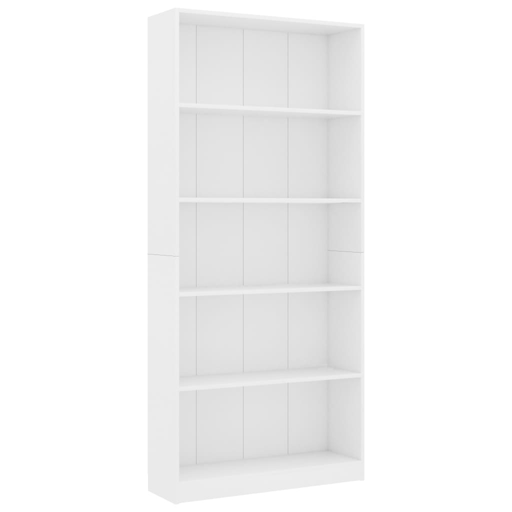 8719883815312_a_en_hd_1 vidaXL 5-Tier Book Cabinet White 80x24x175 cm Engineered Wood - Image 2