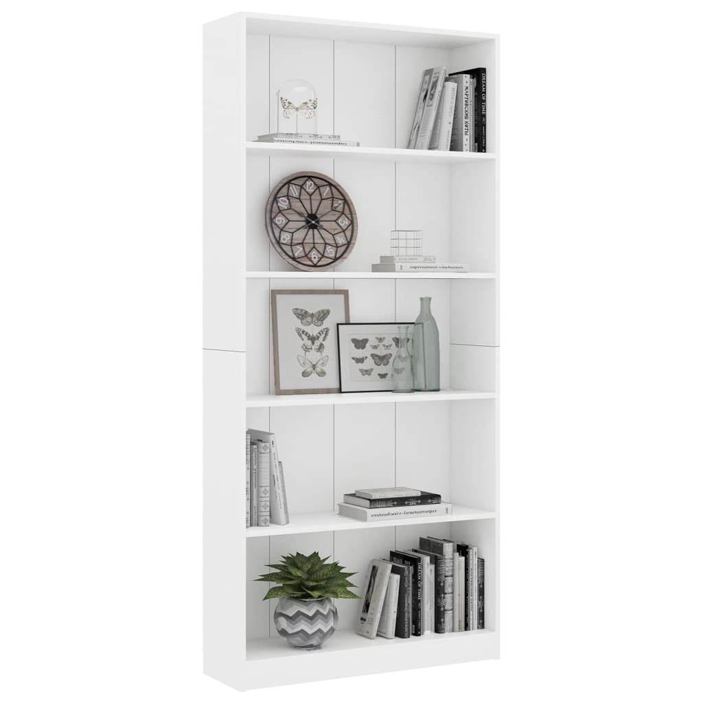 8719883815312_g_en_hd_1 vidaXL 5-Tier Book Cabinet White 80x24x175 cm Engineered Wood - Image 4