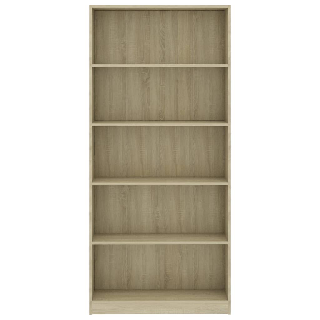8719883815343_g_en_hd_2 vidaXL 5-Tier Book Cabinet Sonoma Oak 80x24x175 cm Engineered Wood - Image 5