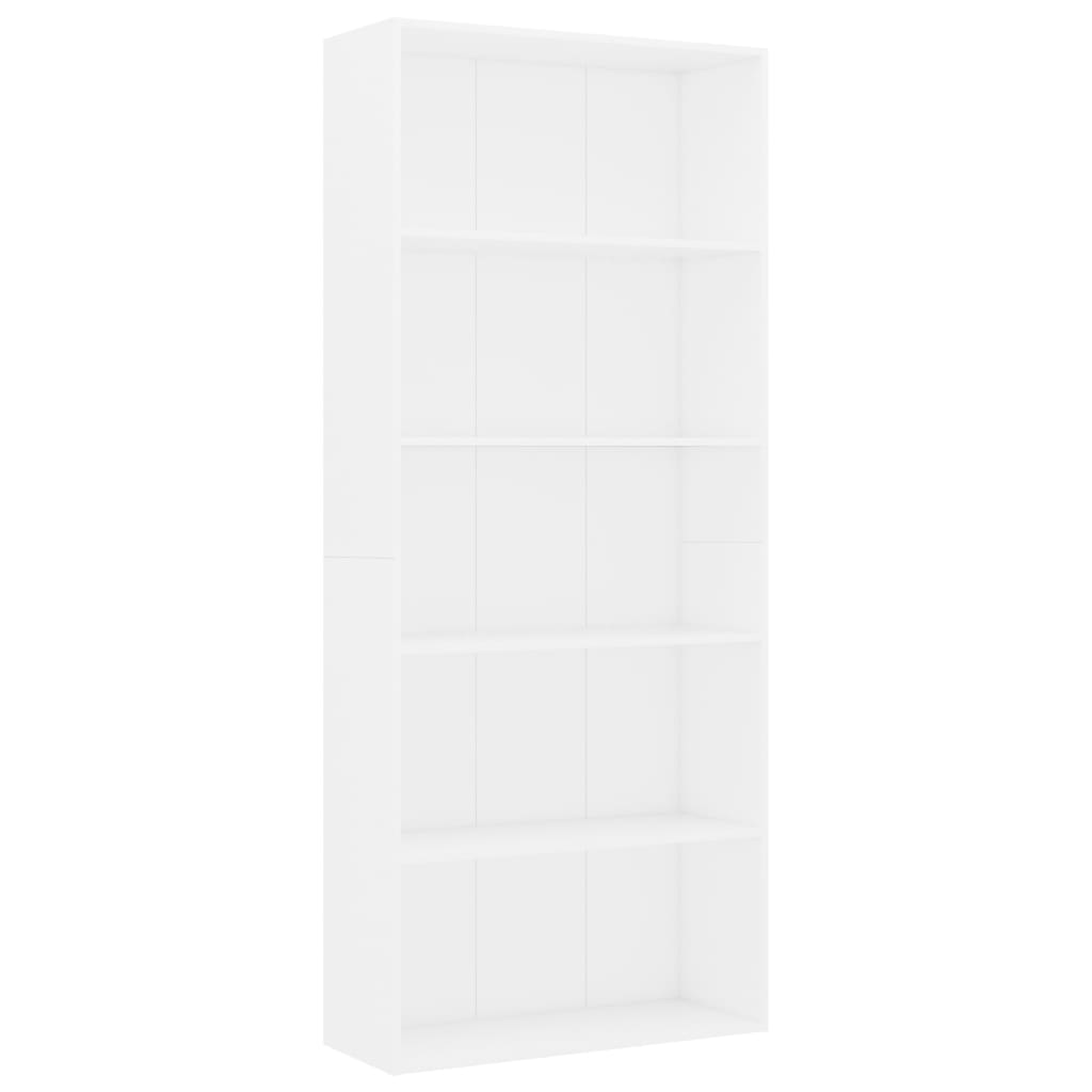 8719883816210_a_en_hd_1 vidaXL 5-Tier Book Cabinet White 80x30x189 cm Engineered Wood - Image 2