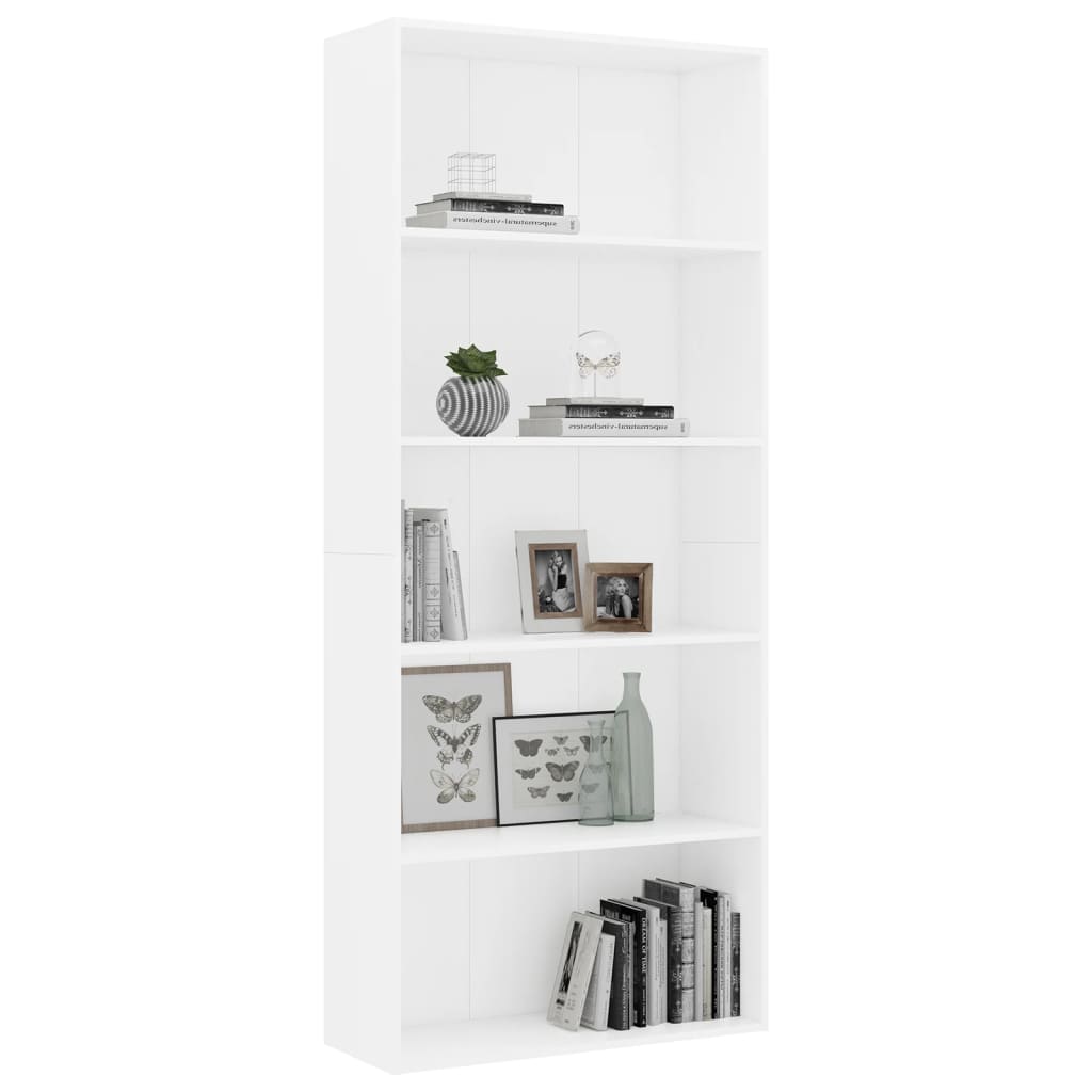 8719883816210_g_en_hd_1 vidaXL 5-Tier Book Cabinet White 80x30x189 cm Engineered Wood - Image 4
