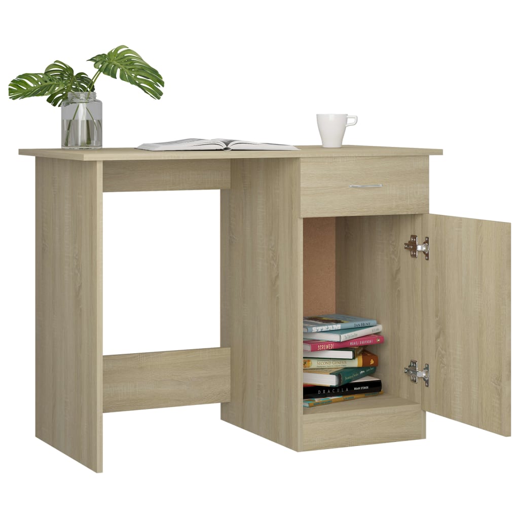 8719883816784_g_en_hd_4 vidaXL Desk Sonoma Oak 100x50x76 cm Engineered Wood - Image 7