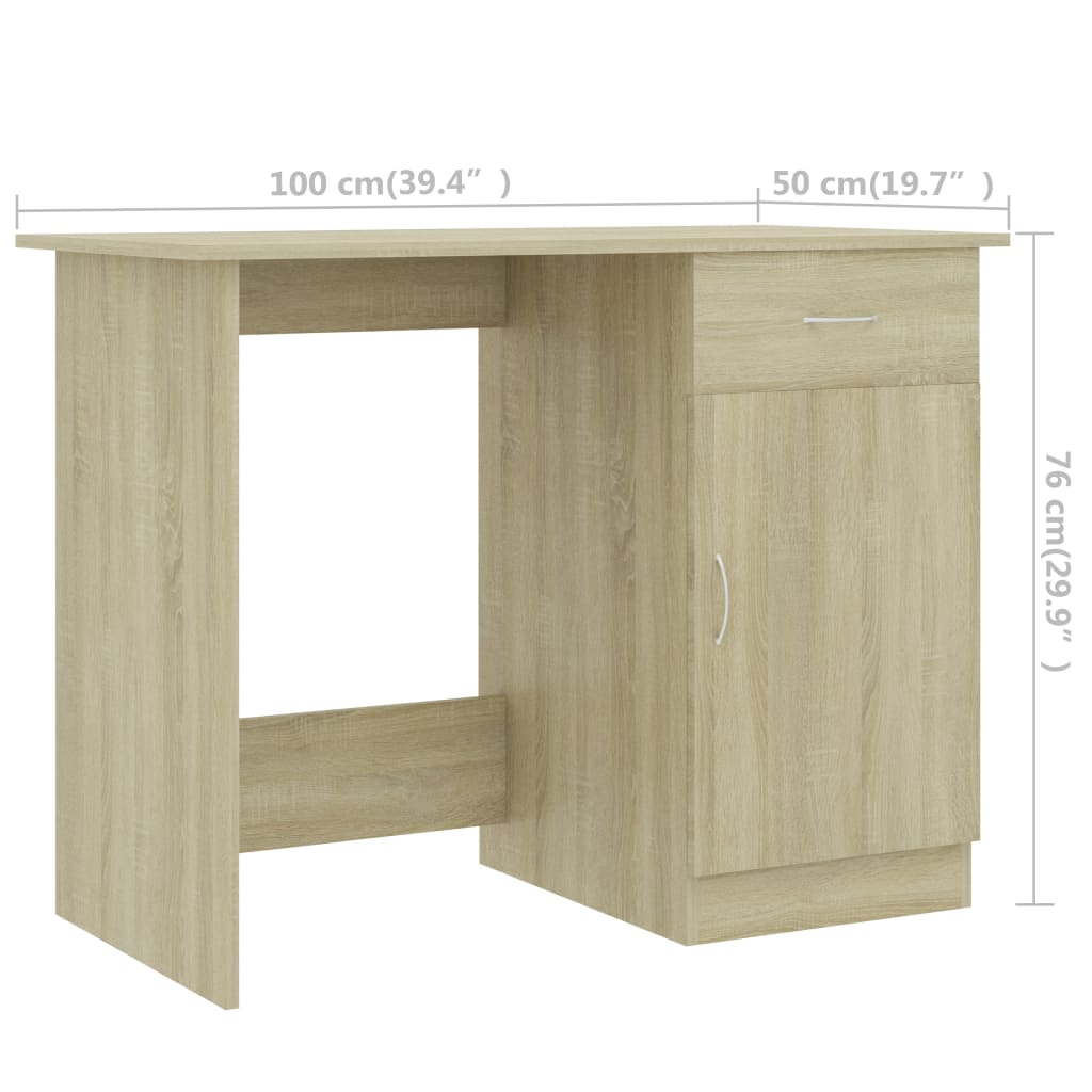 8719883816784_g_en_hd_7 vidaXL Desk Sonoma Oak 100x50x76 cm Engineered Wood - Image 10
