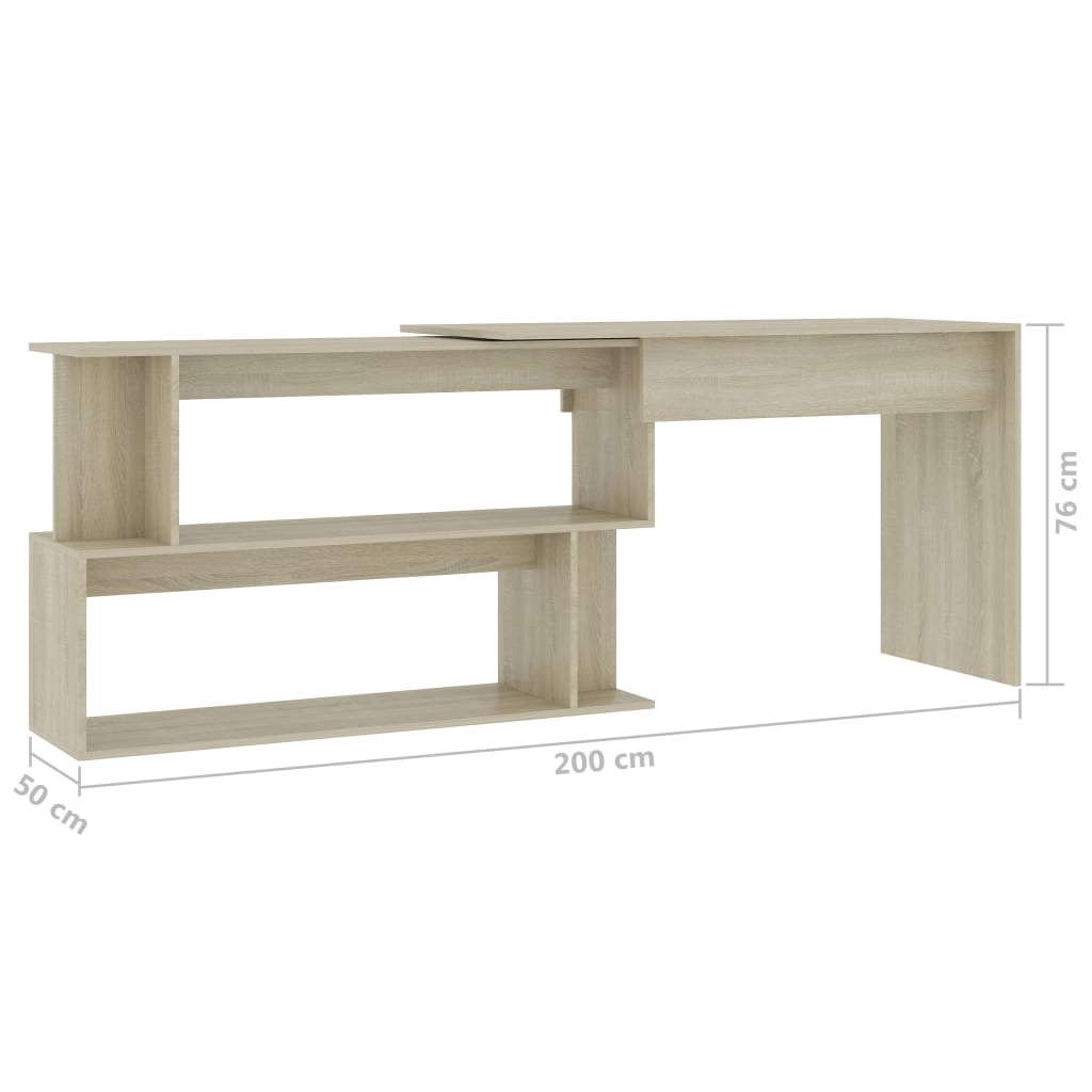 8719883816876_g_en_hd_5 vidaXL Corner Desk Sonoma Oak 200x50x76 cm Engineered Wood - Image 8
