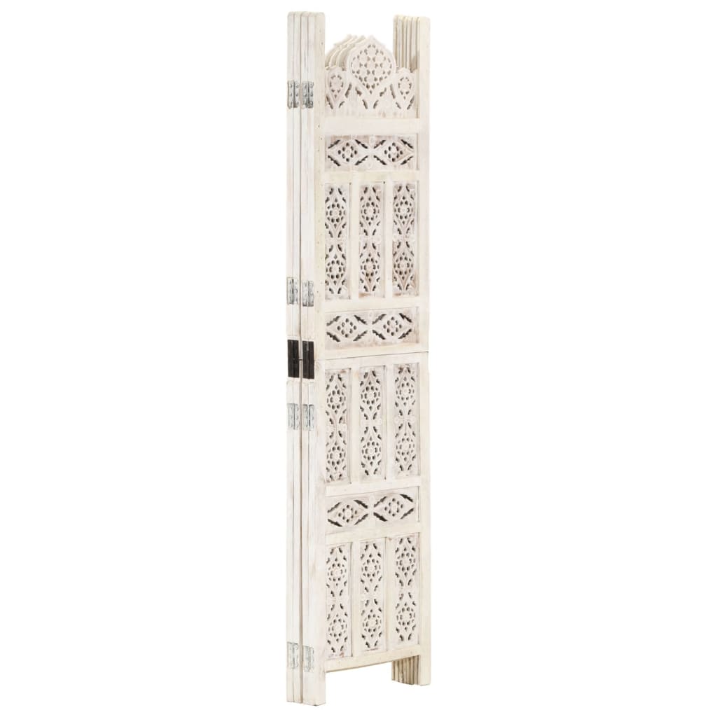 8719883817866_g_en_hd_1 vidaXL Hand carved 4-Panel Room Divider White 160x165 cm Solid Mango Wood - Image 2