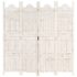 vidaXL Hand carved 4-Panel Room Divider White 160x165 cm Solid Mango Wood - Image 6