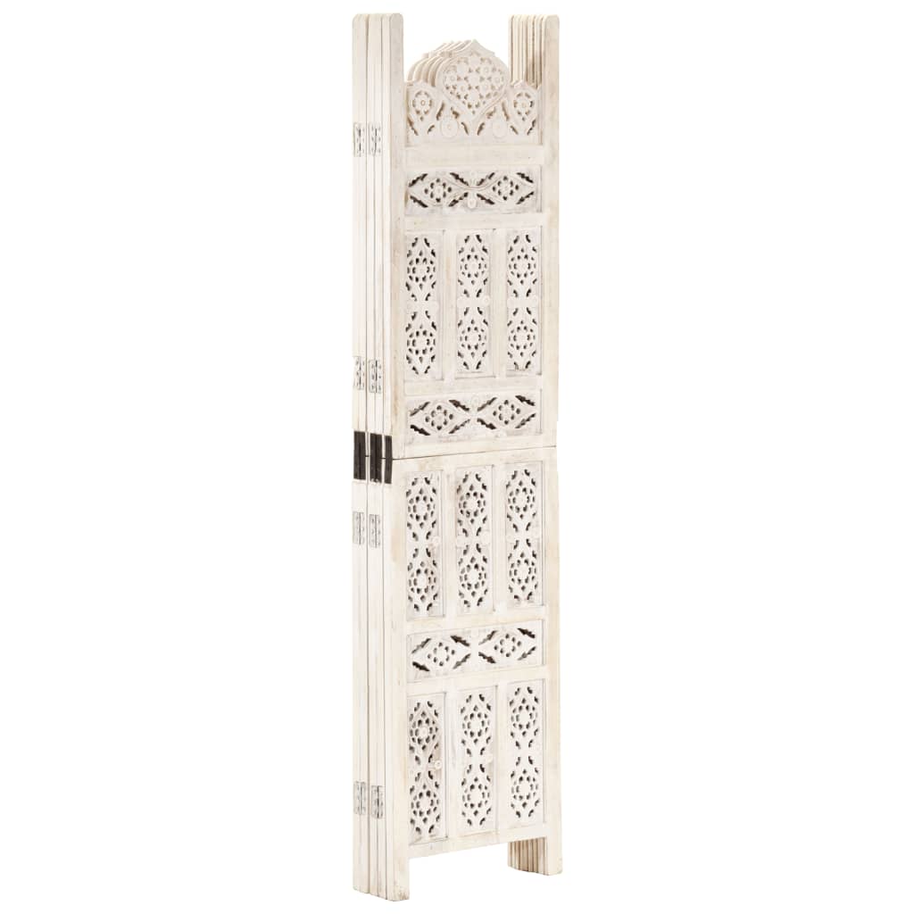 8719883817873_g_en_hd_1 vidaXL Hand carved 5-Panel Room Divider White 200x165 cm Solid Mango Wood - Image 2