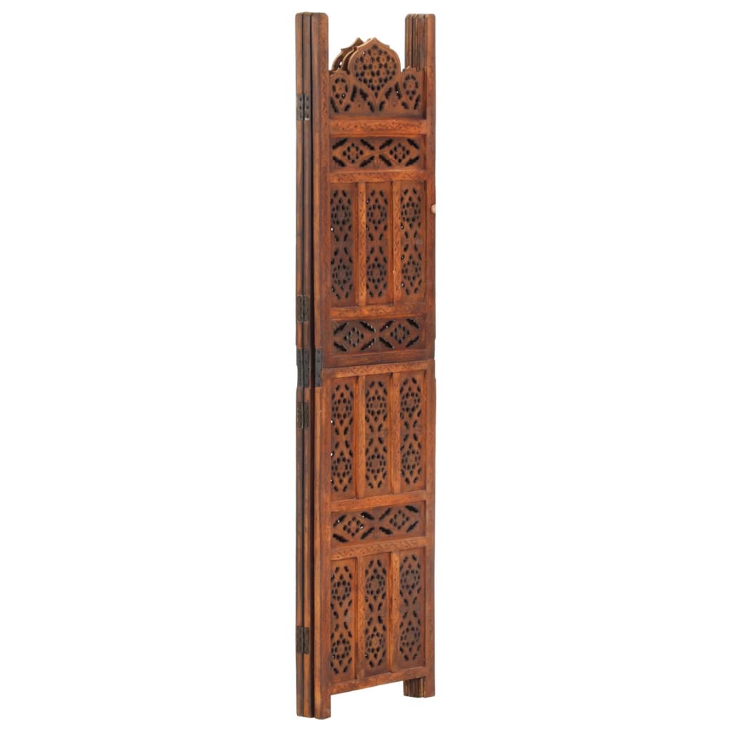 8719883817910_g_en_hd_1 vidaXL Hand Carved 3-Panel Room Divider Brown 120x165 cm Solid Mango Wood - Image 2
