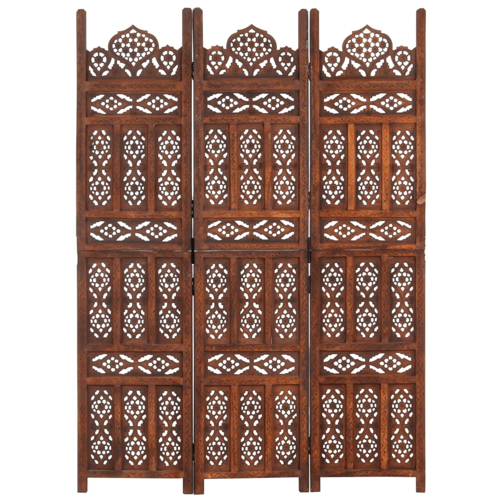 8719883817910_g_en_hd_5 vidaXL Hand Carved 3-Panel Room Divider Brown 120x165 cm Solid Mango Wood - Image 6