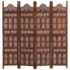 vidaXL Hand carved 4-Panel Room Divider Brown 160x165 cm Solid Mango Wood - Image 6