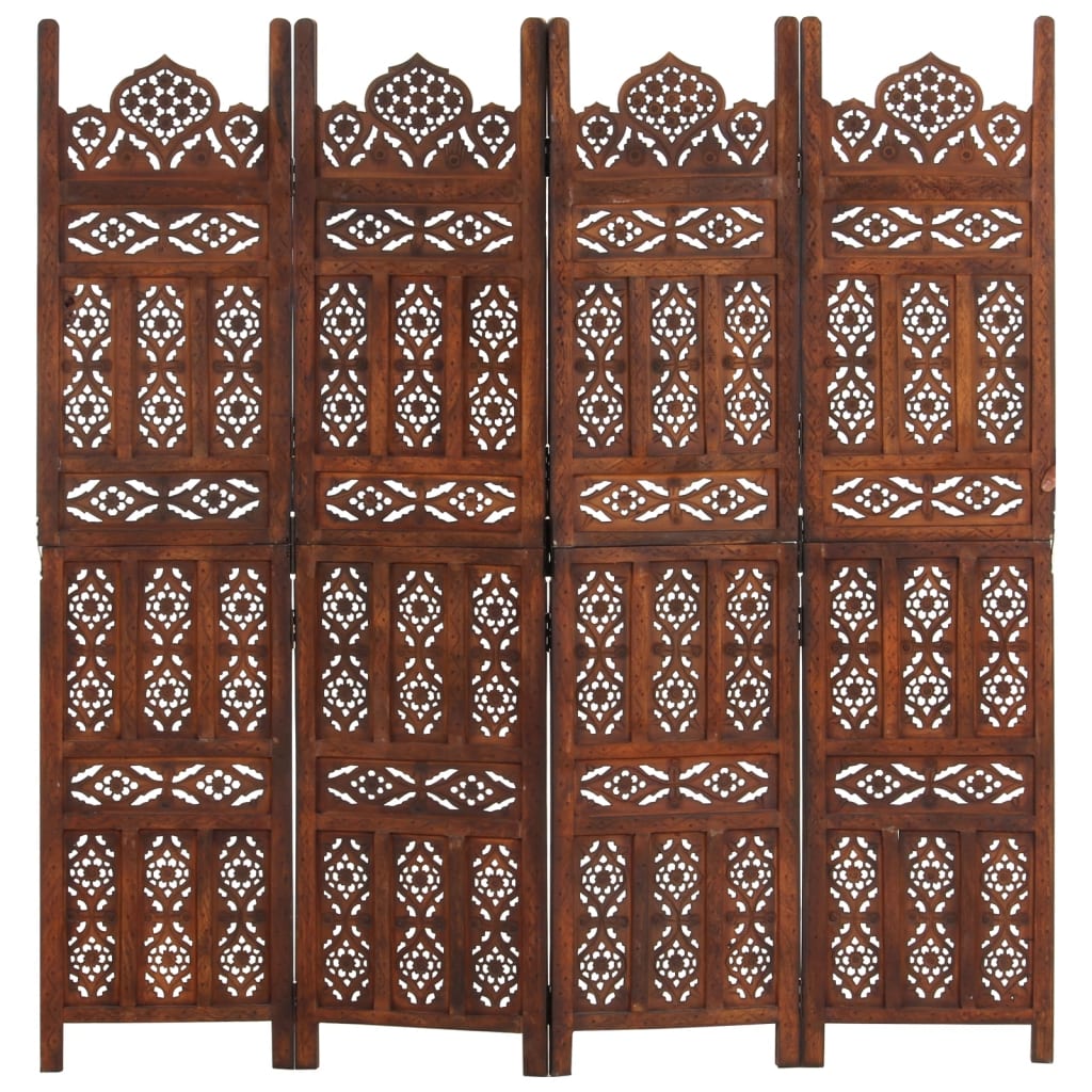 8719883817927_g_en_hd_5 vidaXL Hand carved 4-Panel Room Divider Brown 160x165 cm Solid Mango Wood - Image 6