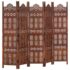 vidaXL Hand carved 5-Panel Room Divider Brown 200x165 cm Solid Mango Wood