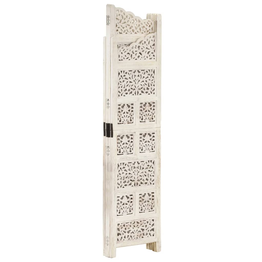 8719883817941_g_en_hd_1 vidaXL Hand carved 4-Panel Room Divider White 160x165 cm Solid Mango Wood - Image 2