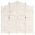 vidaXL Hand carved 4-Panel Room Divider White 160x165 cm Solid Mango Wood - Image 6