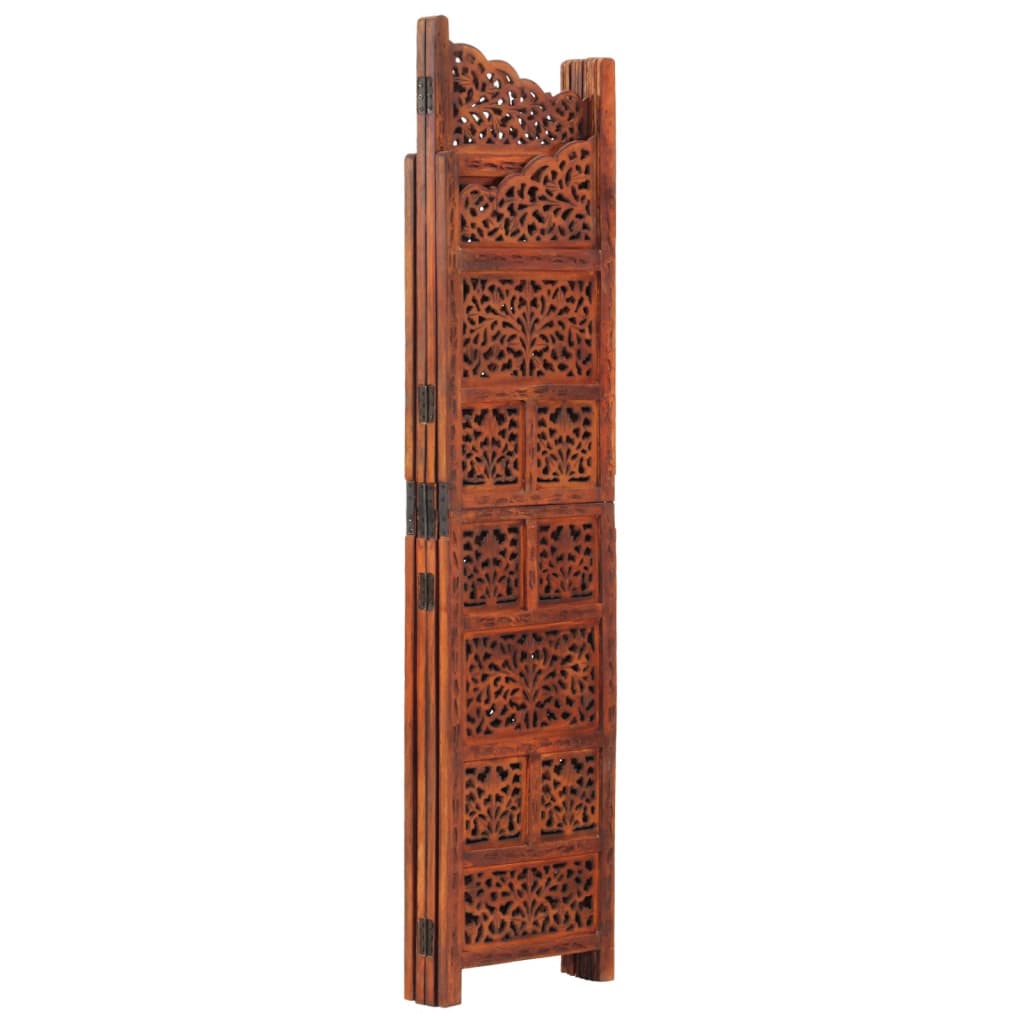 8719883817965_g_en_hd_1 vidaXL Hand carved 4-Panel Room Divider Brown 160x165 cm Solid Mango Wood - Image 2