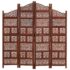 vidaXL Hand carved 4-Panel Room Divider Brown 160x165 cm Solid Mango Wood - Image 6
