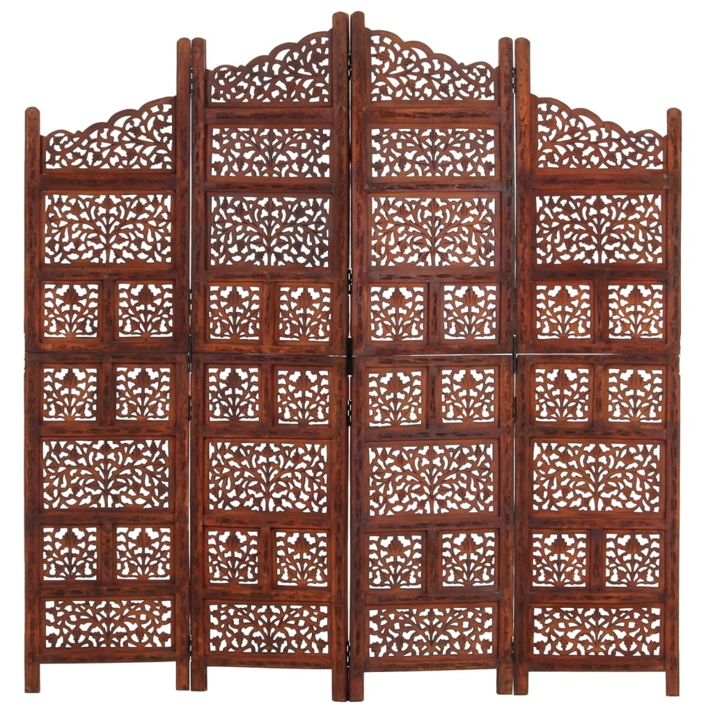 8719883817965_g_en_hd_5 vidaXL Hand carved 4-Panel Room Divider Brown 160x165 cm Solid Mango Wood - Image 6