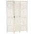 vidaXL Hand Carved 3-Panel Room Divider White 120x165 cm Solid Mango Wood