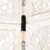 vidaXL Hand Carved 3-Panel Room Divider White 120x165 cm Solid Mango Wood - Image 4