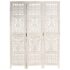 vidaXL Hand Carved 3-Panel Room Divider White 120x165 cm Solid Mango Wood - Image 6