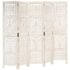 vidaXL Hand carved 5-Panel Room Divider White 200x165 cm Solid Mango Wood