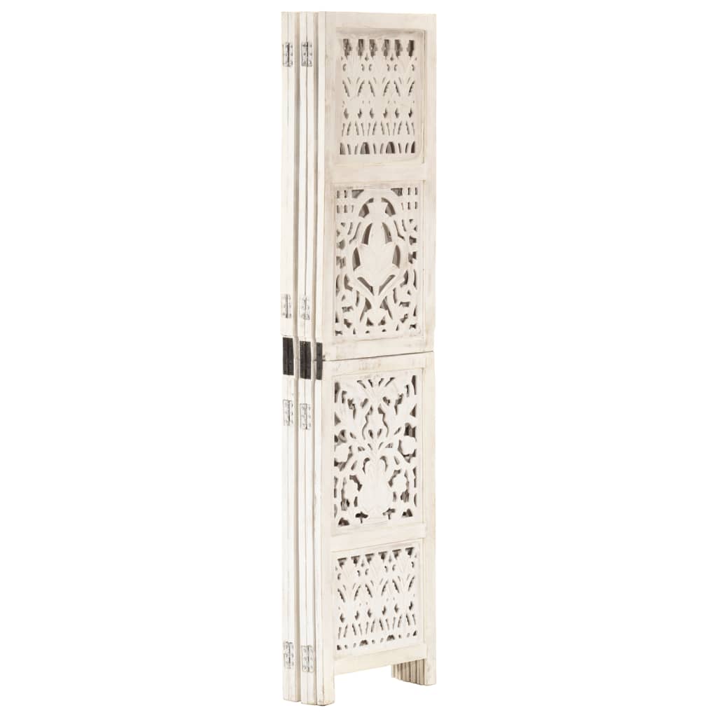 8719883817989_g_en_hd_1 vidaXL Hand carved 5-Panel Room Divider White 200x165 cm Solid Mango Wood - Image 2