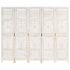 vidaXL Hand carved 5-Panel Room Divider White 200x165 cm Solid Mango Wood - Image 6