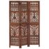 vidaXL Hand Carved 3-Panel Room Divider Brown 120x165 cm Solid Mango Wood
