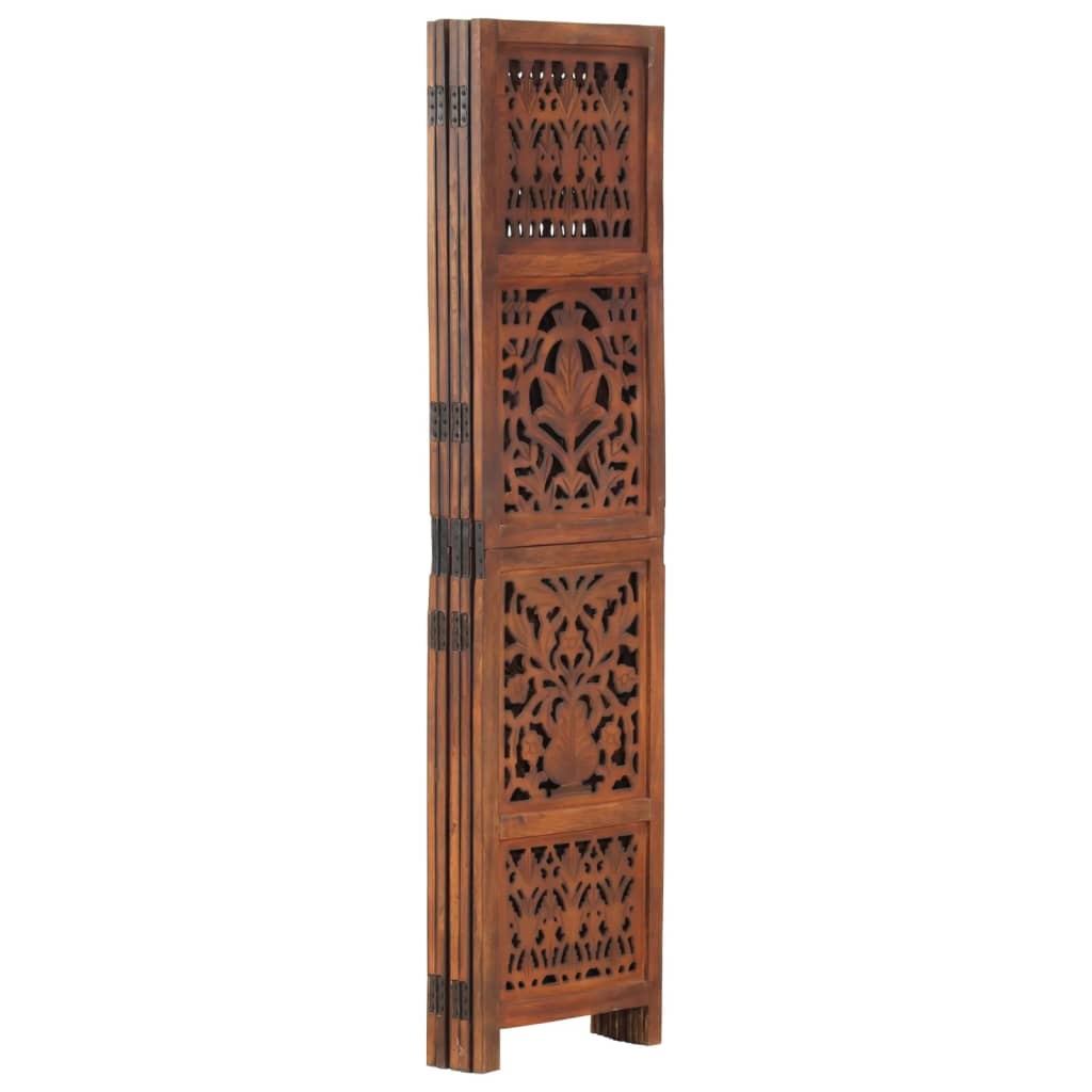 8719883818023_g_en_hd_1 vidaXL Hand Carved 5-Panel Room Divider Brown 200x165 cm Solid Mango Wood - Image 2