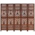 vidaXL Hand Carved 5-Panel Room Divider Brown 200x165 cm Solid Mango Wood - Image 6