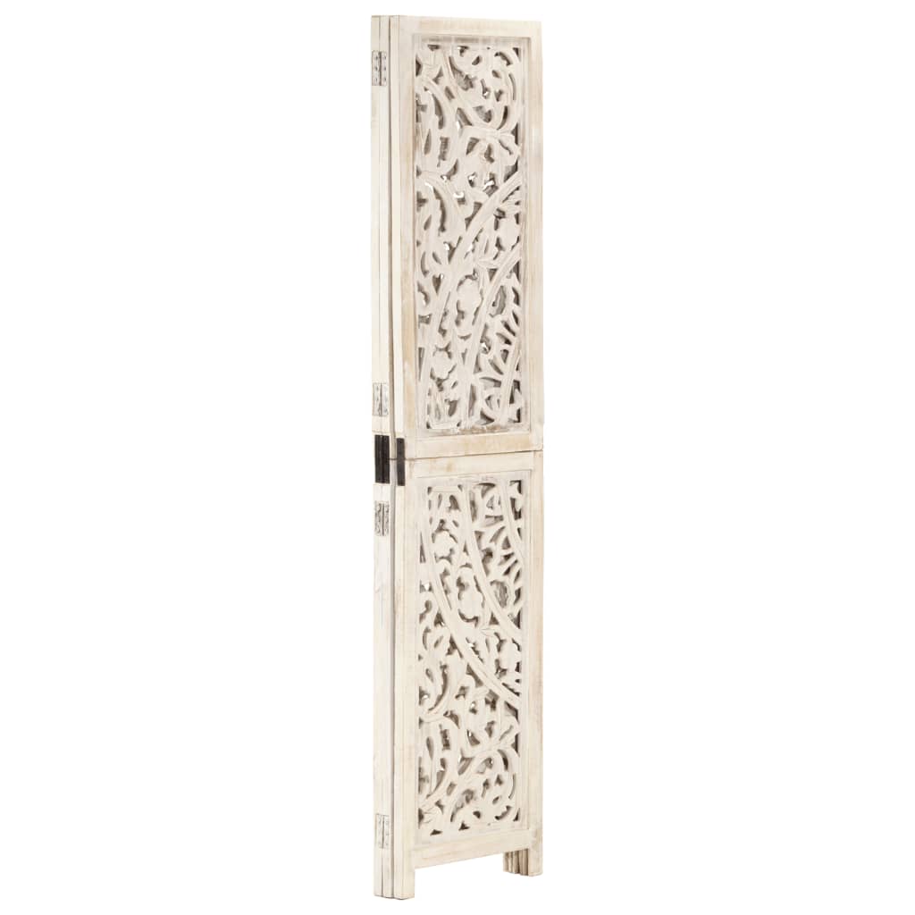 8719883818030_g_en_hd_1 vidaXL Hand carved 3-Panel Room Divider White 120x165 cm Solid Mango Wood - Image 2