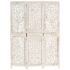 vidaXL Hand carved 3-Panel Room Divider White 120x165 cm Solid Mango Wood - Image 6