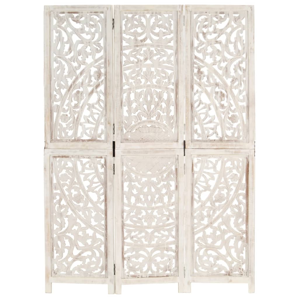 8719883818030_g_en_hd_5 vidaXL Hand carved 3-Panel Room Divider White 120x165 cm Solid Mango Wood - Image 6
