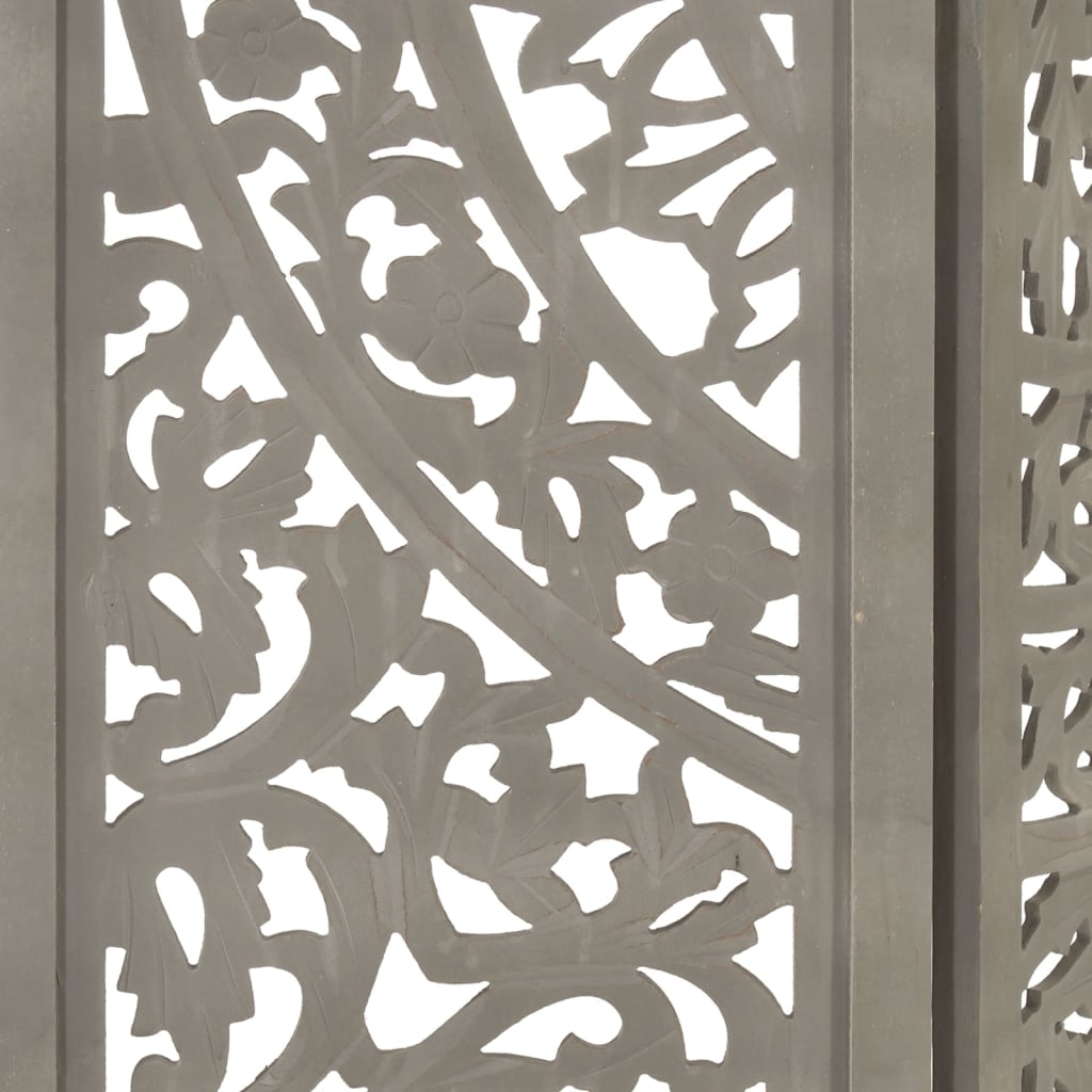 8719883818047_g_en_hd_3 vidaXL Hand carved 3-Panel Room Divider Grey 120x165 cm Solid Mango Wood - Image 4