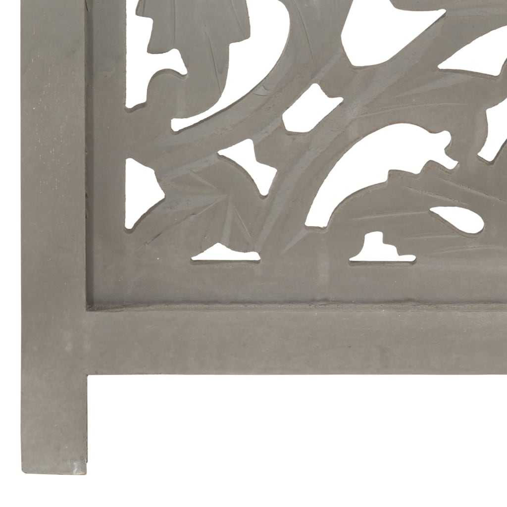 8719883818047_g_en_hd_4 vidaXL Hand carved 3-Panel Room Divider Grey 120x165 cm Solid Mango Wood - Image 5