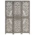 vidaXL Hand carved 3-Panel Room Divider Grey 120x165 cm Solid Mango Wood - Image 6