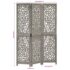 vidaXL Hand carved 3-Panel Room Divider Grey 120x165 cm Solid Mango Wood - Image 7