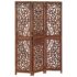 vidaXL Hand carved 3-Panel Room Divider Brown 120x165 cm Solid Mango Wood