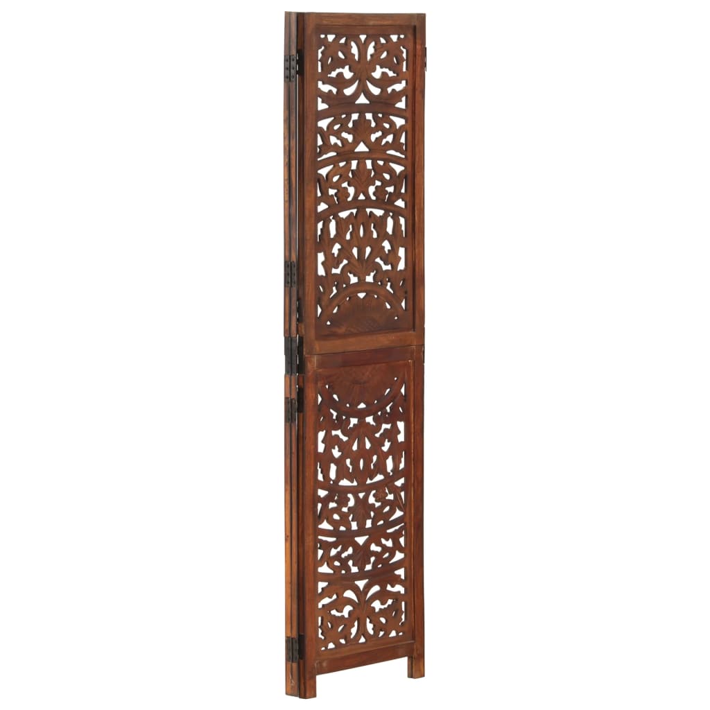 8719883818054_g_en_hd_1 vidaXL Hand carved 3-Panel Room Divider Brown 120x165 cm Solid Mango Wood - Image 2
