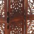 vidaXL Hand carved 3-Panel Room Divider Brown 120x165 cm Solid Mango Wood - Image 4