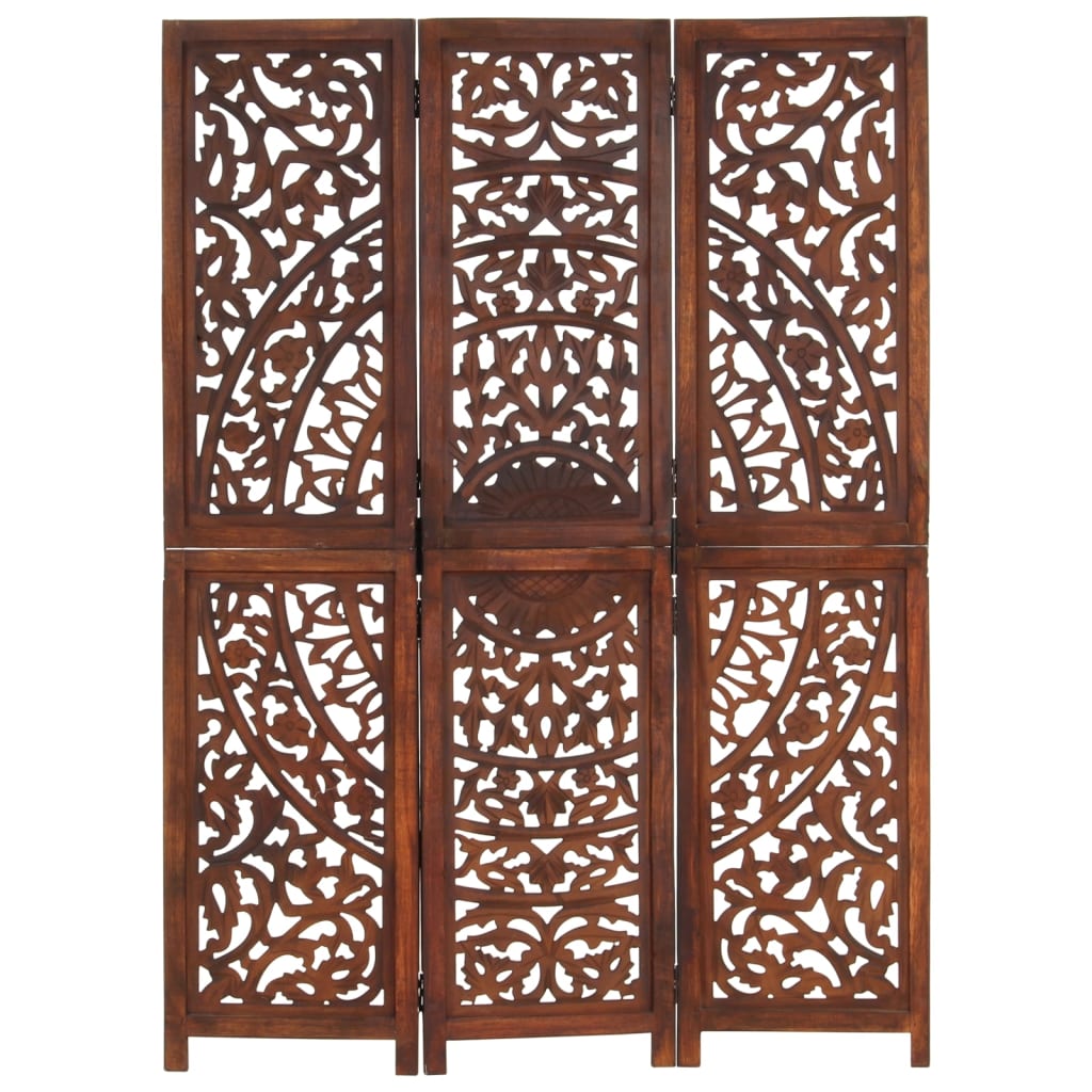 8719883818054_g_en_hd_5 vidaXL Hand carved 3-Panel Room Divider Brown 120x165 cm Solid Mango Wood - Image 6