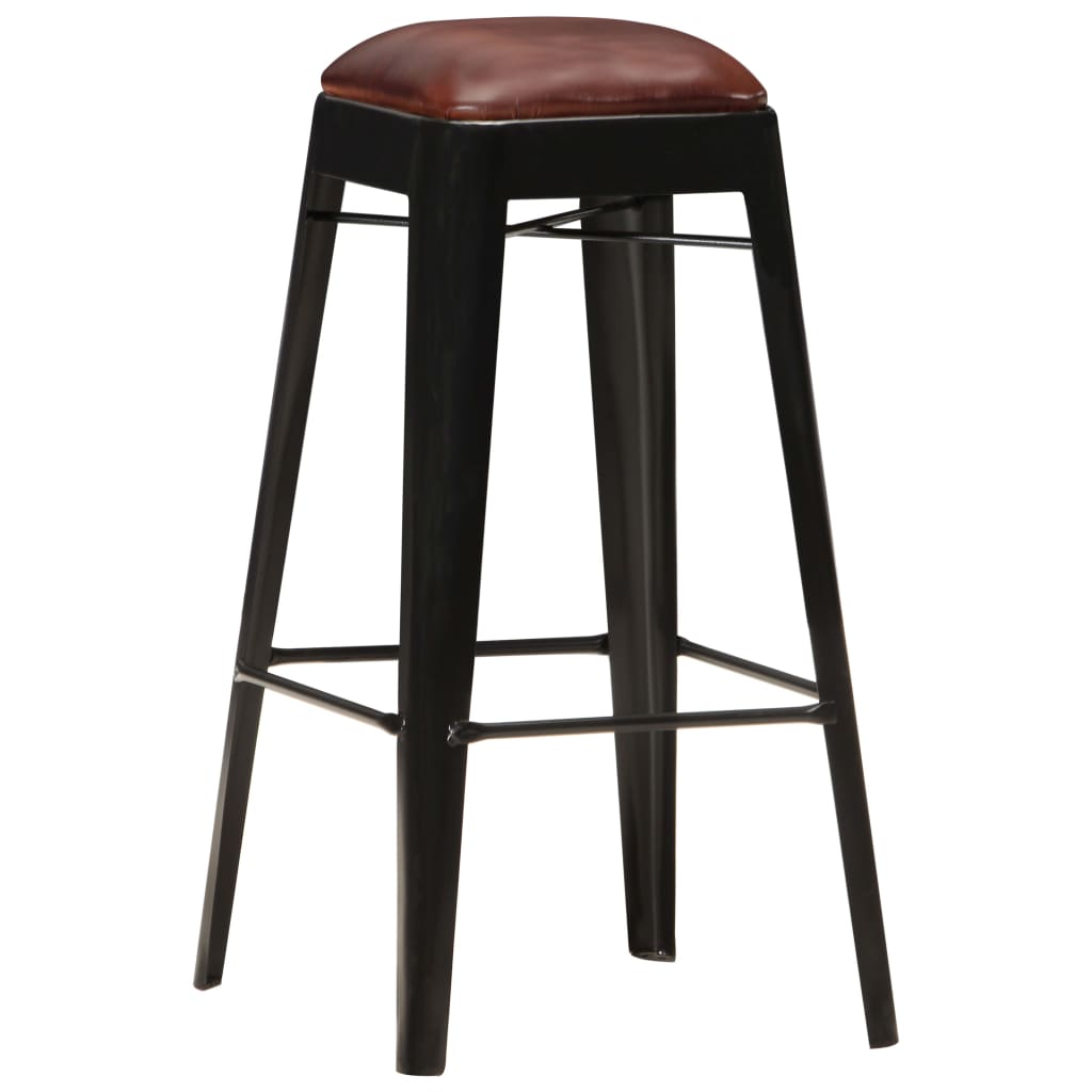 8719883818290_g_en_hd_1 vidaXL Bar Stools 4 pcs Black Real Leather - Image 2