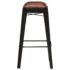 vidaXL Bar Stools 4 pcs Black Real Leather - Image 3
