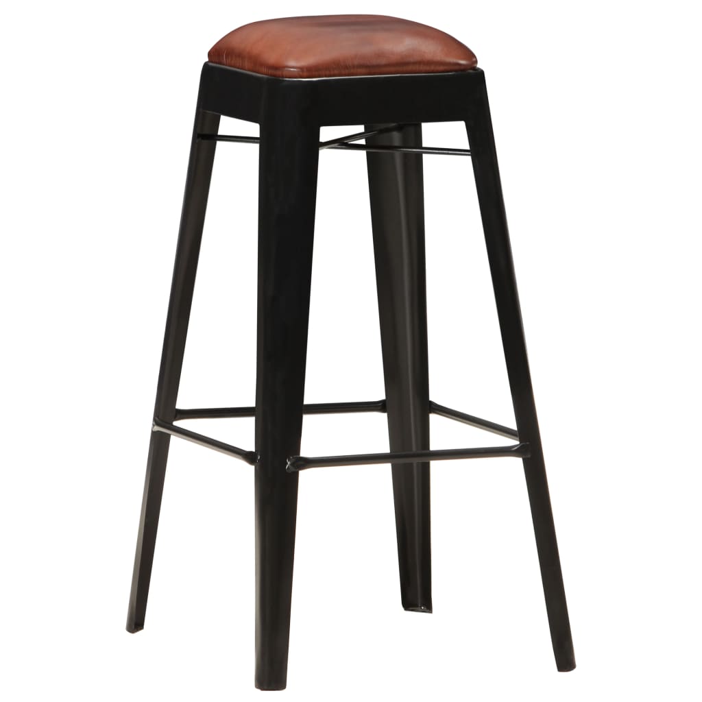 8719883818290_g_en_hd_7 vidaXL Bar Stools 4 pcs Black Real Leather - Image 8