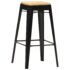 vidaXL Bar Stools 4 pcs Black Solid Mango Wood - Image 2