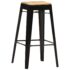 vidaXL Bar Stools 4 pcs Black Solid Mango Wood - Image 11