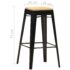vidaXL Bar Stools 4 pcs Black Solid Mango Wood - Image 7