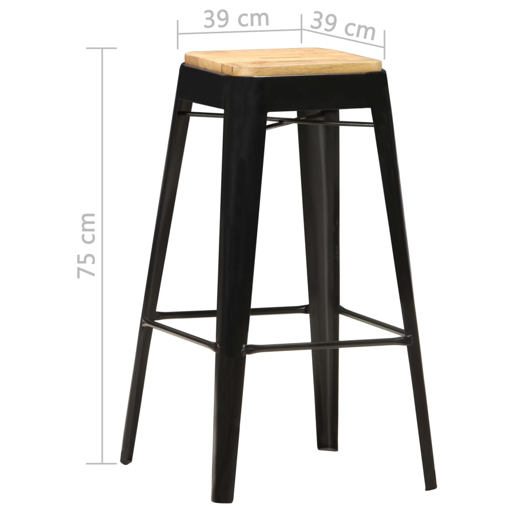 8719883818337_g_en_hd_6 vidaXL Bar Stools 4 pcs Black Solid Mango Wood - Image 7