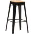 vidaXL Bar Stools 4 pcs Black Solid Mango Wood - Image 8